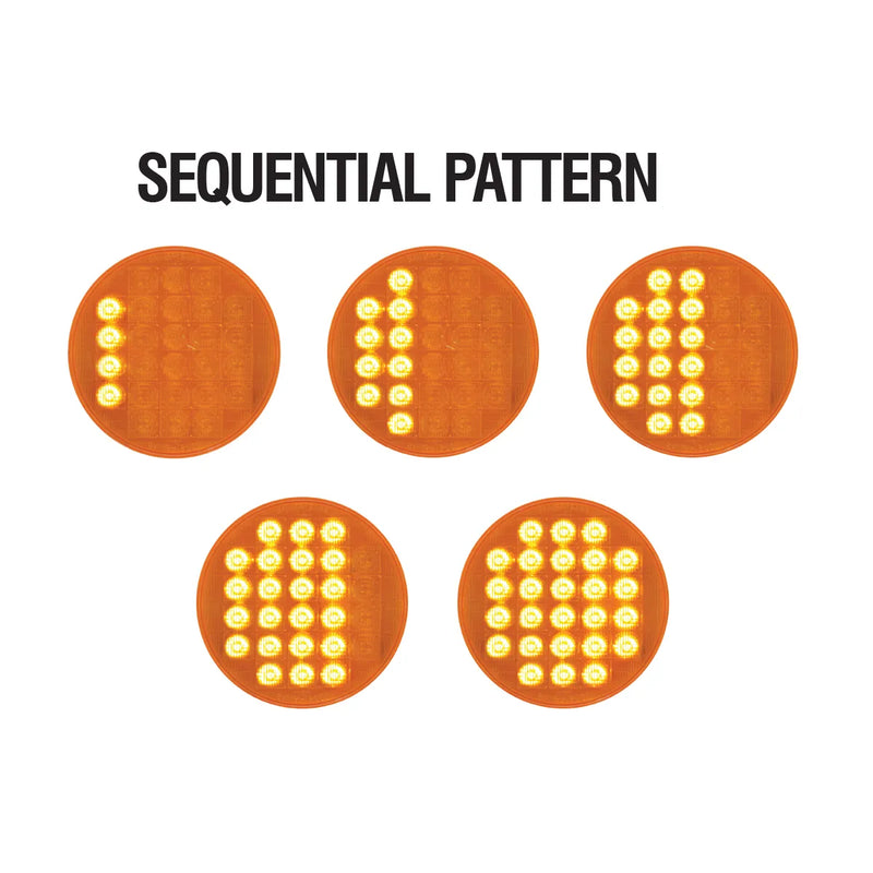 4" SMART DYNAMIC DOUBLE FACE AMBER/RED 21 LED LIGHT, DRIVER SIDE pedestal Chocolate