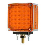 74710 SQ. SMART DYNAMIC DOUBLE FACE AMBER/RED 26 LED LIGHT, D/SIDE pedestal Chocolate