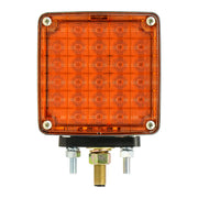 74710 SQ. SMART DYNAMIC DOUBLE FACE AMBER/RED 26 LED LIGHT, D/SIDE pedestal Chocolate
