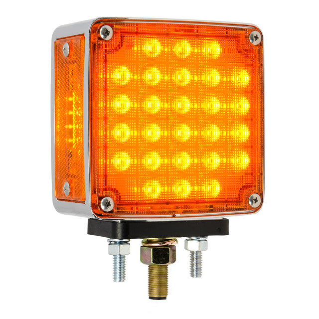 74711 SQ. SMART DYNAMIC DOUBLE FACE AMBER/RED 26 LED LIGHT, P/SIDE Dark Orange