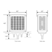 74710 SQ. SMART DYNAMIC DOUBLE FACE AMBER/RED 26 LED LIGHT, D/SIDE pedestal Gray