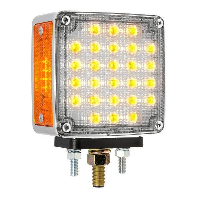 74713 SQ. SMART DYNAMIC DOUBLE FACE AMBER/RED/CLR 26LED LIGHT, P/S Gray
