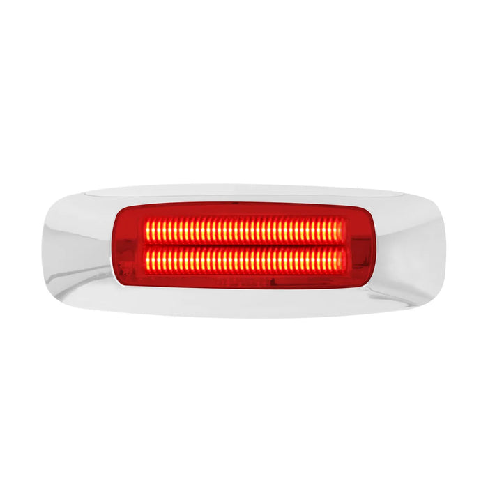Light Gray 4-5/8" RECT. PRIME RED/RED 4 LED MARKER SEALED LIGHT LED Rectangular Light