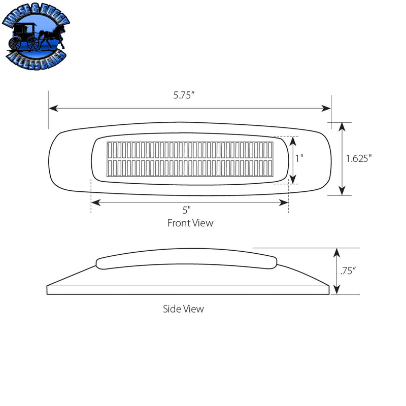 5-3/4"  Rectangular Prime LED Marker Light (choose color)