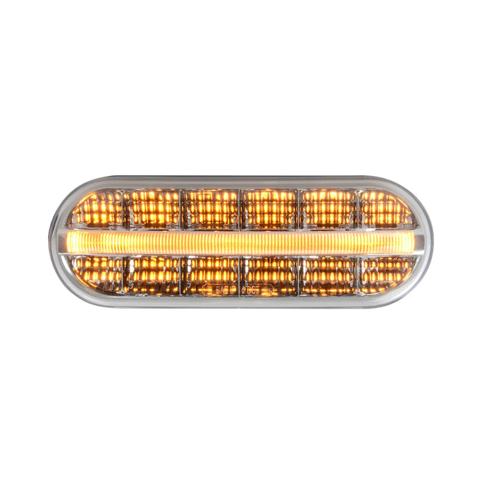 Rosy Brown Oval Prime Spyder LED Light 6" OVAL AMBER/CLEAR