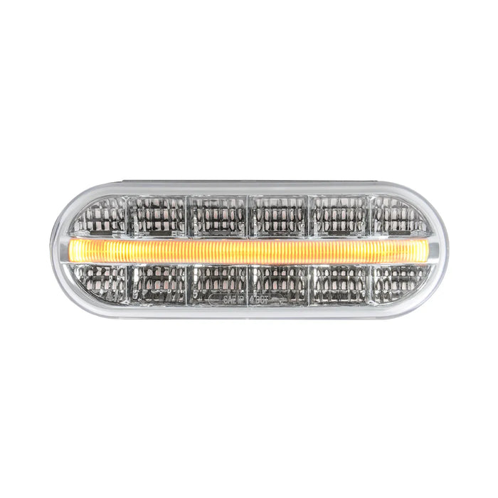 Gray Oval Prime Spyder LED Light 6" OVAL AMBER/AMBER,AMBER/CLEAR,RED/RED,RED/CLEAR,WHITE/CLEAR