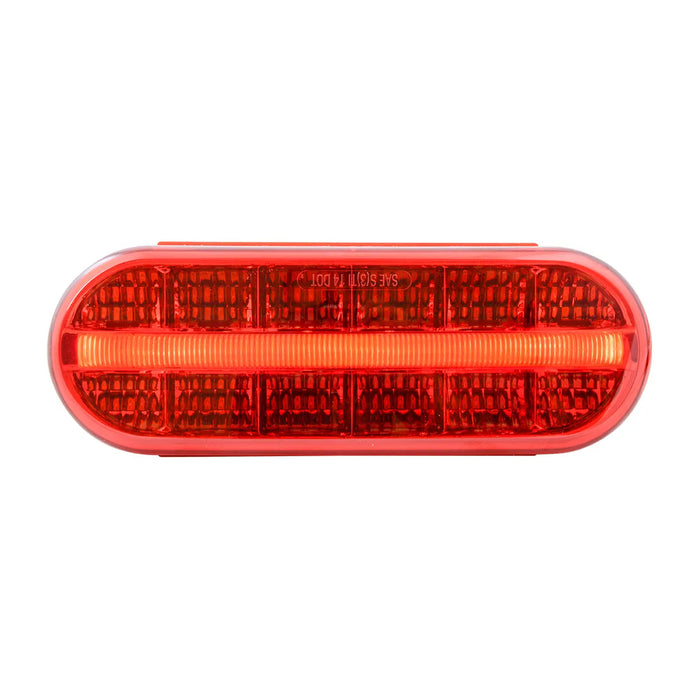 Firebrick Oval Prime Spyder LED Light 6" OVAL AMBER/AMBER,AMBER/CLEAR,RED/RED,RED/CLEAR,WHITE/CLEAR