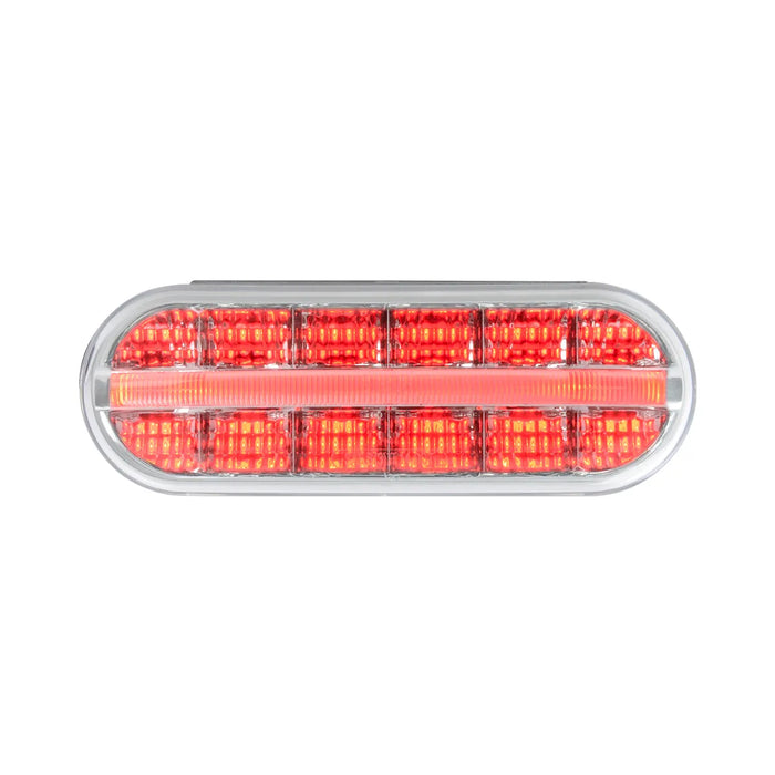 Light Coral Oval Prime Spyder LED Light 6" OVAL RED/CLEAR