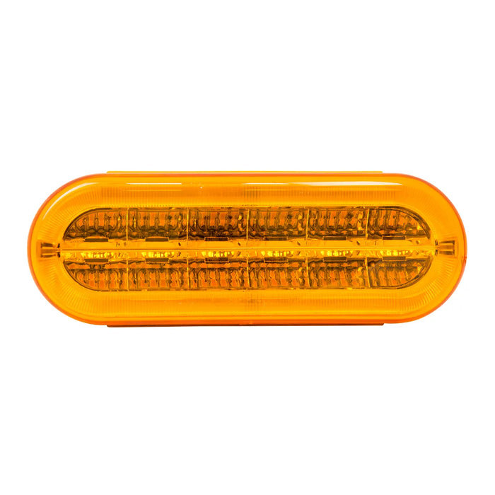 Dark Orange OVAL PRIME+ SPYDER AMBER/AMBER 16 LED SEALED LIGHT 6" OVAL