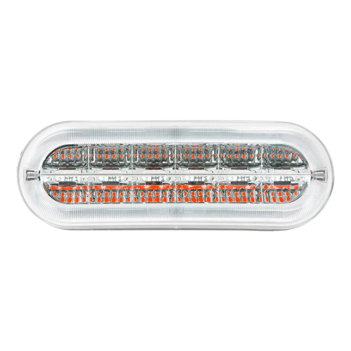 Light Gray Oval Prime Plus Spyder LED Light 6" OVAL AMBER/AMBER,AMBER/CLEAR,RED/RED,RED/CLEAR,WHITE/CLEAR