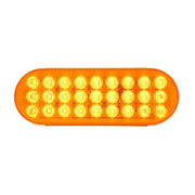 74860 OVAL SMART DYNAMIC AMBER/AMBER 27 LED SEQUENTIAL SEALED LIGHT 6" OVAL Dark Orange