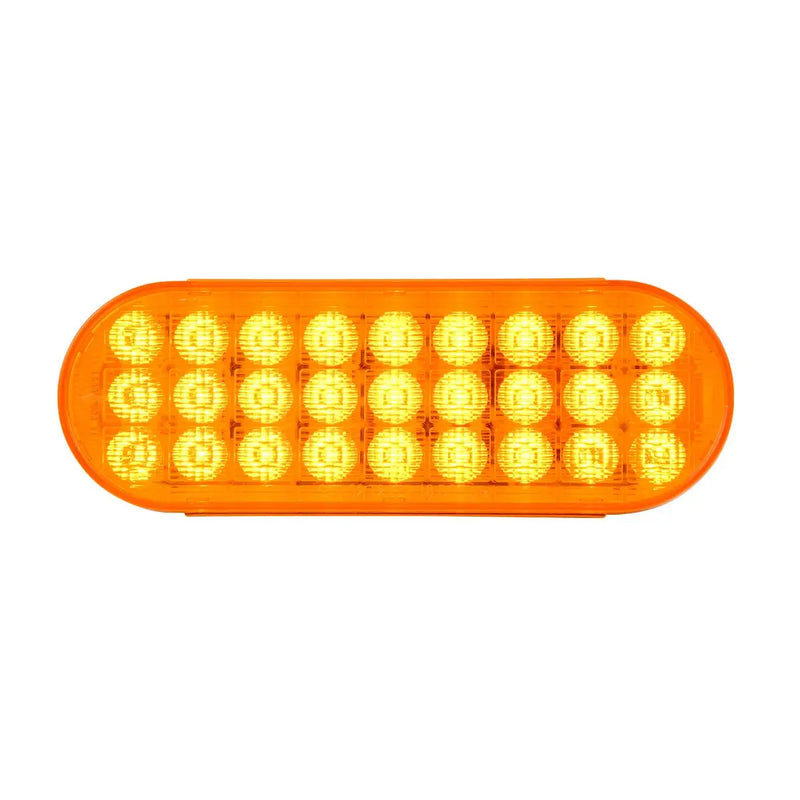 74860 OVAL SMART DYNAMIC AMBER/AMBER 27 LED SEQUENTIAL SEALED LIGHT 6" OVAL Dark Orange