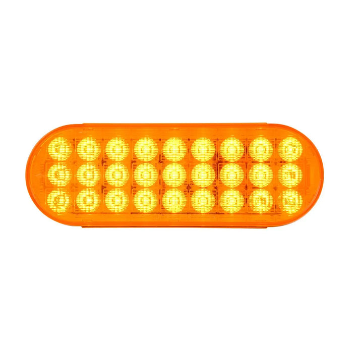 Dark Orange OVAL SMART DYNAMIC AMBER/AMBER 27 LED SEQUENTIAL SEALED LIGHT 6" OVAL