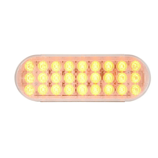 Khaki OVAL SMART DYNAMIC AMBER/CLEAR 27 LED SEQUENTIAL SEALED LIGHT 6" OVAL
