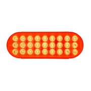 74862 OVAL SMART DYNAMIC RED/RED 27 LED SEQUENTIAL SEALED LIGHT 6" OVAL Light Goldenrod