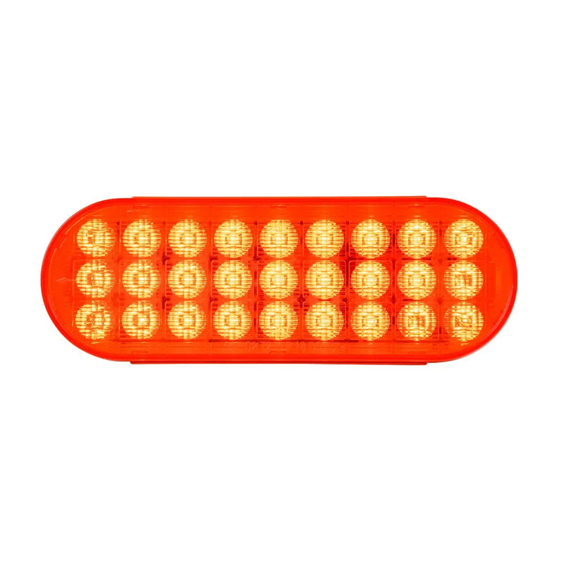 74862 OVAL SMART DYNAMIC RED/RED 27 LED SEQUENTIAL SEALED LIGHT 6" OVAL Light Goldenrod