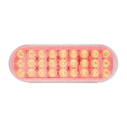 74863 OVAL SMART DYNAMIC RED/CLEAR 27 LED SEQUENTIAL SEALED LIGHT 6" OVAL Tan