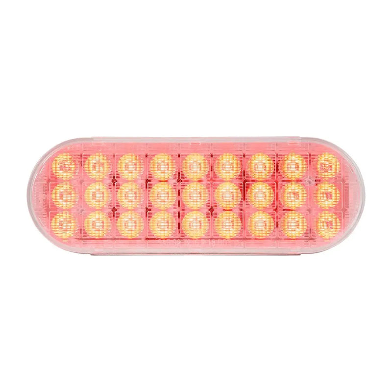 74863 OVAL SMART DYNAMIC RED/CLEAR 27 LED SEQUENTIAL SEALED LIGHT 6" OVAL Tan