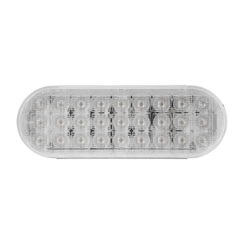 74863 OVAL SMART DYNAMIC RED/CLEAR 27 LED SEQUENTIAL SEALED LIGHT 6" OVAL Gray