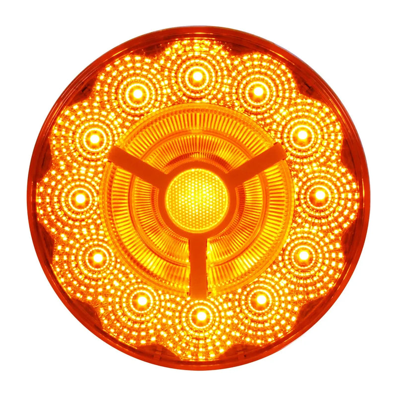 4" PRIME SPYDER AMBER/AMBER 17 LED SEALED LIGHT 4" ROUND Dark Orange