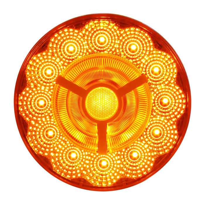 Dark Orange 4" PRIME SPYDER AMBER/AMBER 17 LED SEALED LIGHT 4" ROUND