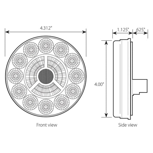 Light Gray 4" PRIME SPYDER WHITE/CLEAR 17 LED SEALED LIGHT 4" ROUND