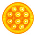 Orange 4" PRIME+ AMBER/AMBER 14 LED SEALED LIGHT W/ 80783 PLUG 4" ROUND