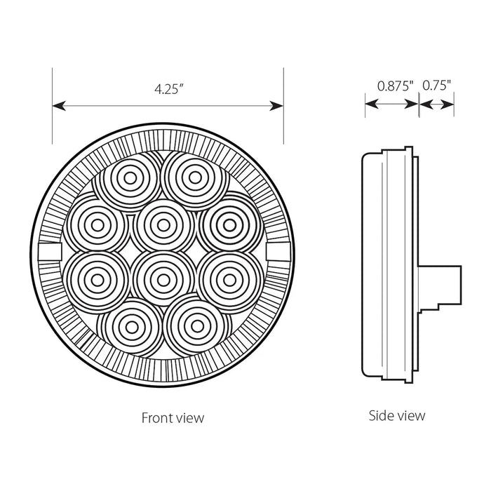 Light Gray 4″ Prime Plus LED Light AMBER/AMBER,AMBER/CLEAR,RED/RED,RED/CLEAR,WHITE/CLEAR