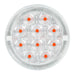 Light Gray 4" PRIME+ RED/CLEAR 14 LED SEALED LIGHT W/ 80783 PLUG 4" ROUND