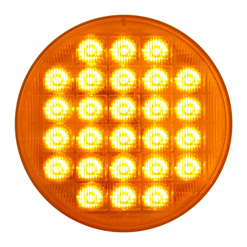 4" SMART DYNAMIC AMBER/AMBER 26 LED SEQUENTIAL SEALED LIGHT 4" ROUND Chocolate