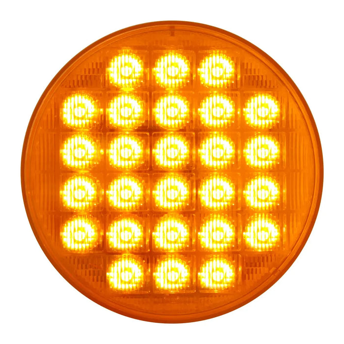 Chocolate 4" SMART DYNAMIC AMBER/AMBER 26 LED SEQUENTIAL SEALED LIGHT 4" ROUND