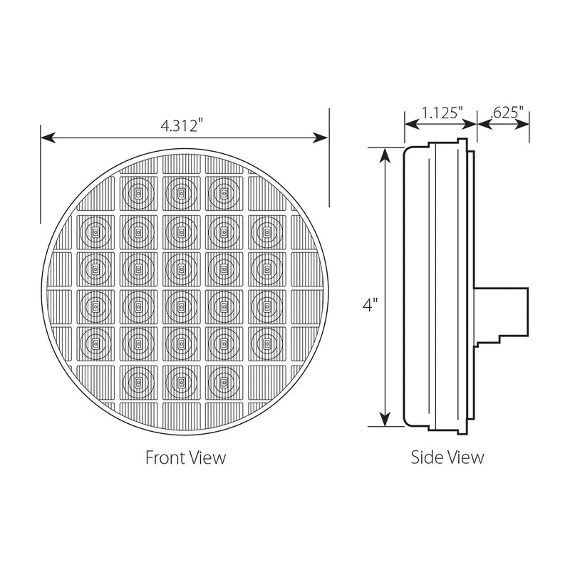 4" SMART DYNAMIC WHITE/CLEAR 26 LED SEQUENTIAL SEALED LIGHT 4" ROUND Dark Slate Gray