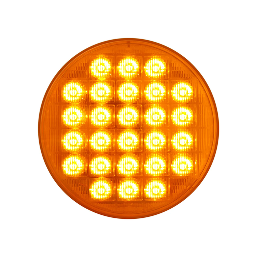 Chocolate 4" SMART DYNAMIC AMBER/CLEAR 26 LED SEQUENTIAL SEALED LIGHT 4" ROUND