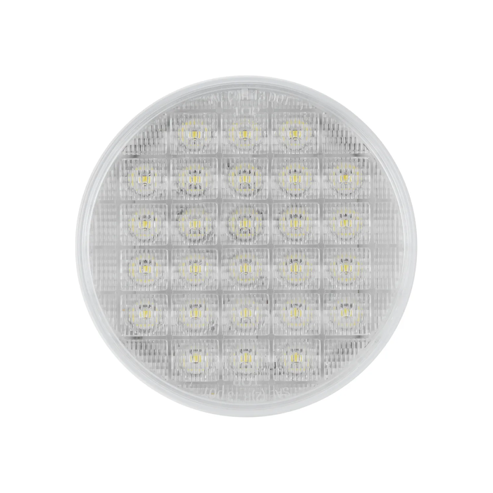 Gray 4" SMART DYNAMIC AMBER/CLEAR 26 LED SEQUENTIAL SEALED LIGHT 4" ROUND