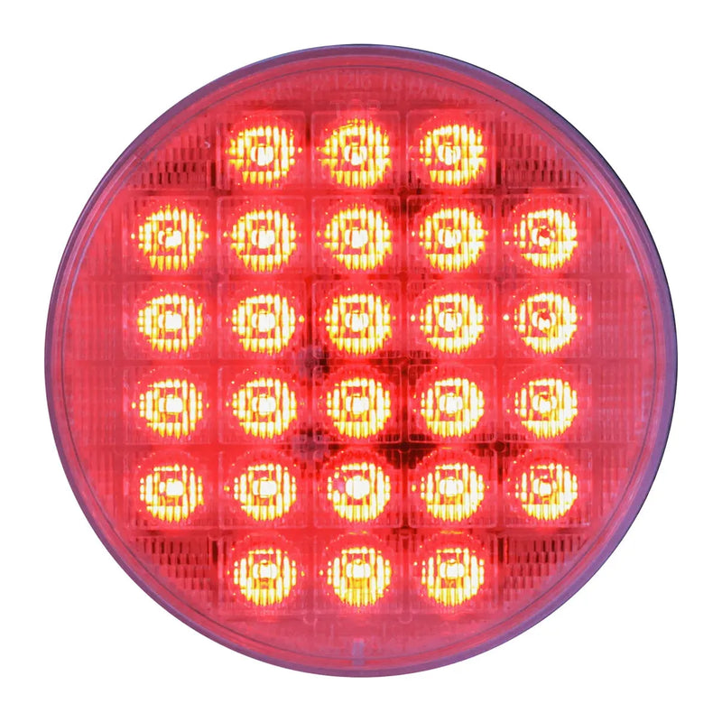 4" SMART DYNAMIC RED/CLEAR 26 LED SEQUENTIAL SEALED LIGHT 4" ROUND Maroon