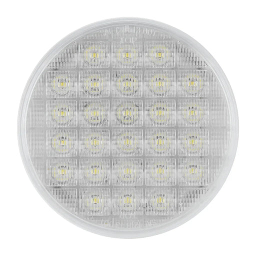 Gray 4" SMART DYNAMIC AMBER/CLEAR 26 LED SEQUENTIAL SEALED LIGHT 4" ROUND