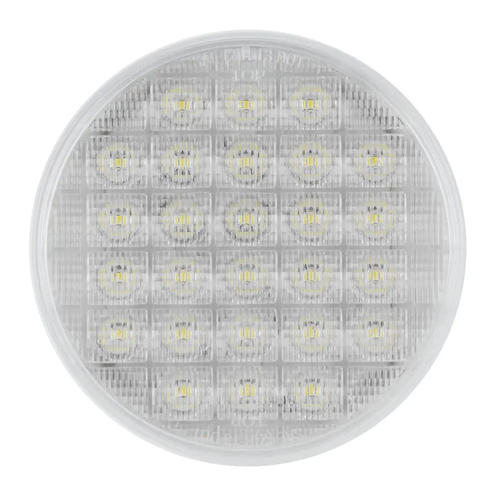 Gray 4" NON-SEQUENTIAL WHITE/CLEAR 26 LED SEALED LIGHT 4" ROUND