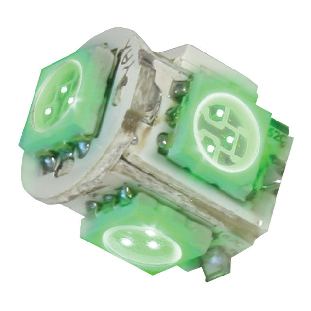 74912 #194/168 GREEN 5-LED TOWER STYLE LIGHT BULBS, 12V, PAIR Dark Sea Green