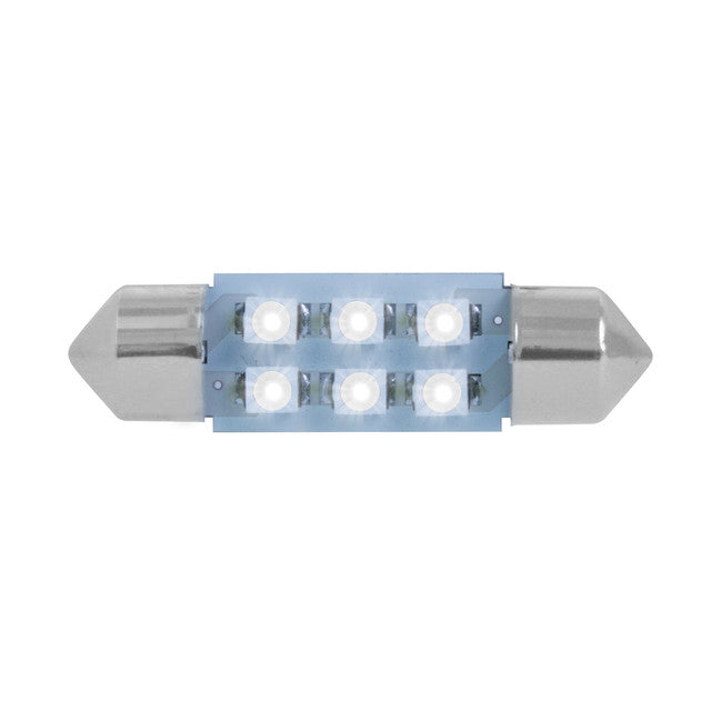 75004 #211-2 (36MM) WHITE 6 LED DOME LIGHT BULBS, 12V Dark Gray