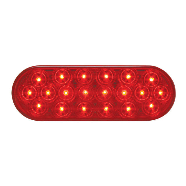 75081 OVAL FLEET RED/RED 20-LED SEALED LIGHT, 24V Firebrick