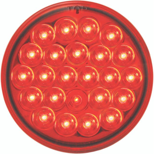 75091 4" PEARL RED/RED 24-LED SEALED LIGHT, 12/24V Chocolate