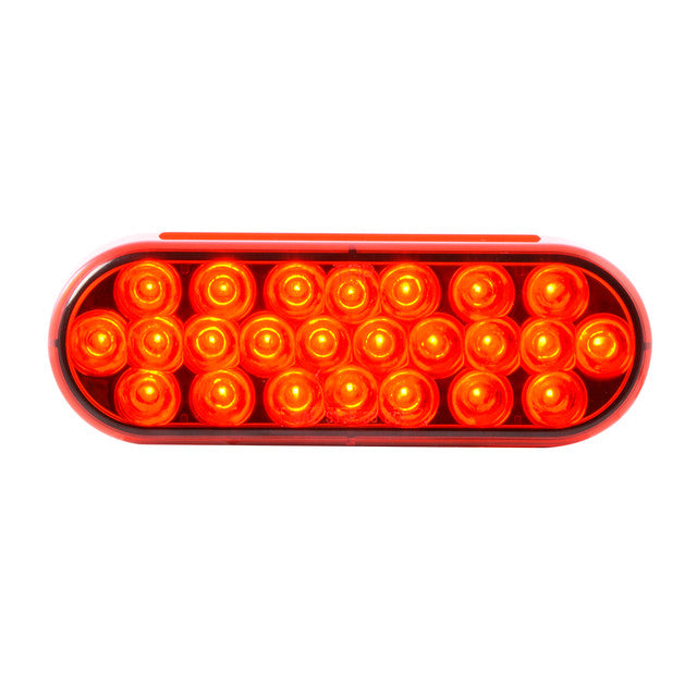 75101 OVAL PEARL RED/RED 24-LED SEALED LIGHT, 12/24V Orange Red
