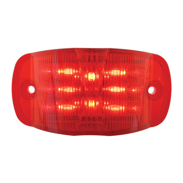 75162 RECT. RED/RED WIDE ANGLE 14 LED LIGHT, HIGH/LOW 3 WIRES Firebrick