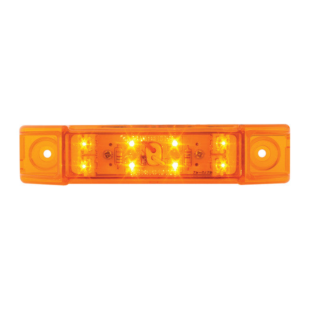 75170 6"L RECT. AMBER/AMBER 8 LED SEALED LIGHT, HIGH/LOW 3 WIRES Dark Orange