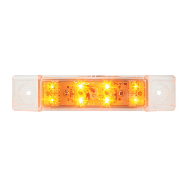 6"L RECT. AMBER/CLEAR 8 LED SEALED LIGHT, HIGH/LOW 3 WIRES Antique White