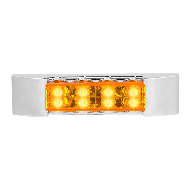 75175 6"L RECT. PEARL AMBER/AMBER 8 LED LIGHT W/ CR. BEZEL Light Gray