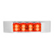 75177 6"L RECT. PEARL RED/RED 8 LED LIGHT W/ CR. BEZEL Light Gray