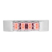 75178 6"L RECT. PEARL RED/CLEAR 8 LED LIGHT W/ CR. BEZEL Light Gray