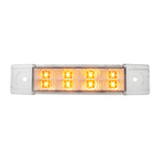 75181 6"L RECT. SPYDER AMBER/CLEAR 8 LED LIGHT, HIGH/LOW 3 WIRES Light Gray