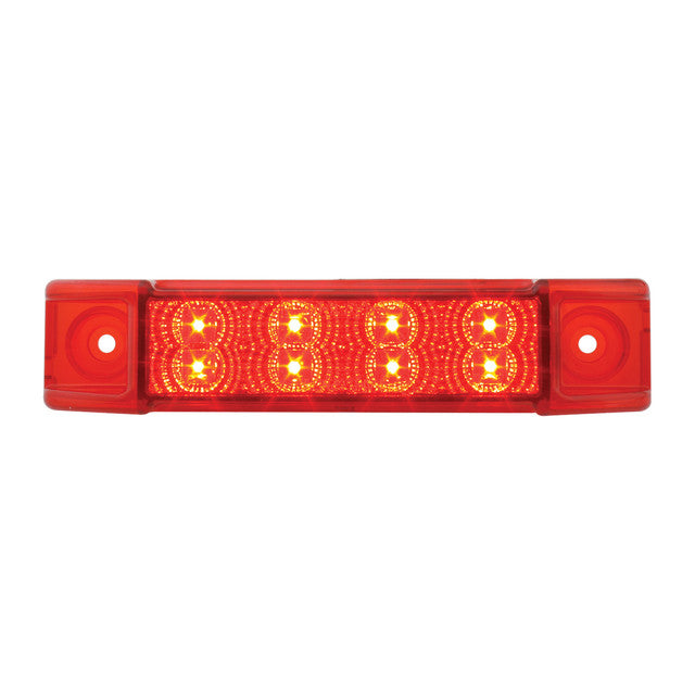 75182 6"L RECT. SPYDER RED/RED 8 LED LIGHT, HIGH/LOW 3 WIRES Firebrick